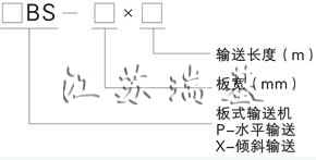 板式輸送機型號示意圖